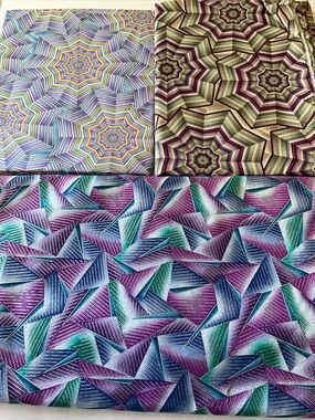 Quilting Sewing Material Lot Hoffman Fabrics Kaleidoscope Psychedelic colors